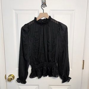 ✧･ﾟsparkly striped semi-sheer blouse